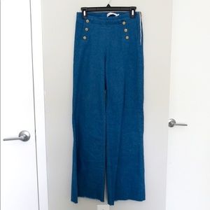 Koshka Mashka Paris Wide Leg High Rise Trendy Sailor Button Jeans Size 36